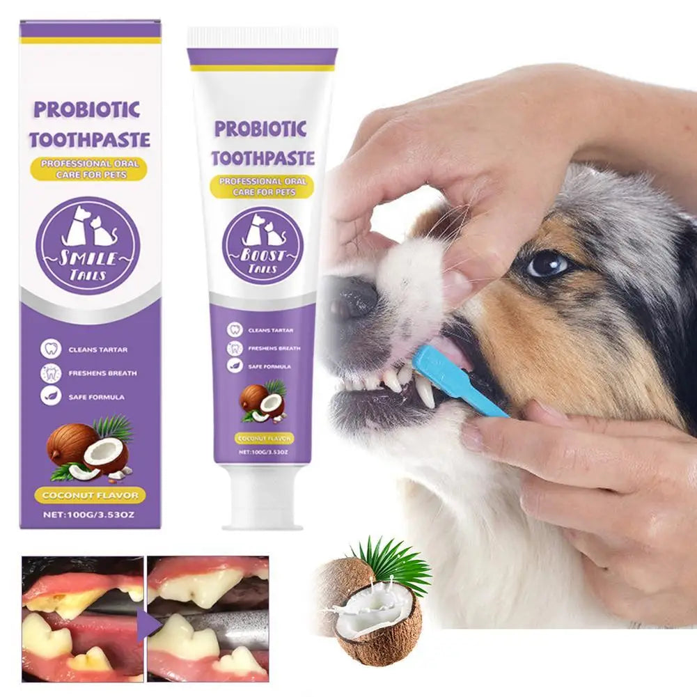 Pet Probiotic Toothpaste For Dogs And Cats Fresh Breath Formula Improve Bad Breath Remove Tartar Reduce Dental Plaque Oral Care