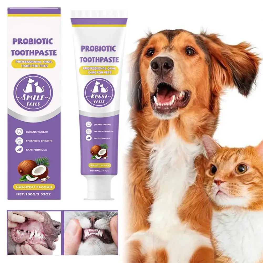 Pet Probiotic Toothpaste For Dogs And Cats Fresh Breath Formula Improve Bad Breath Remove Tartar Reduce Dental Plaque Oral Care