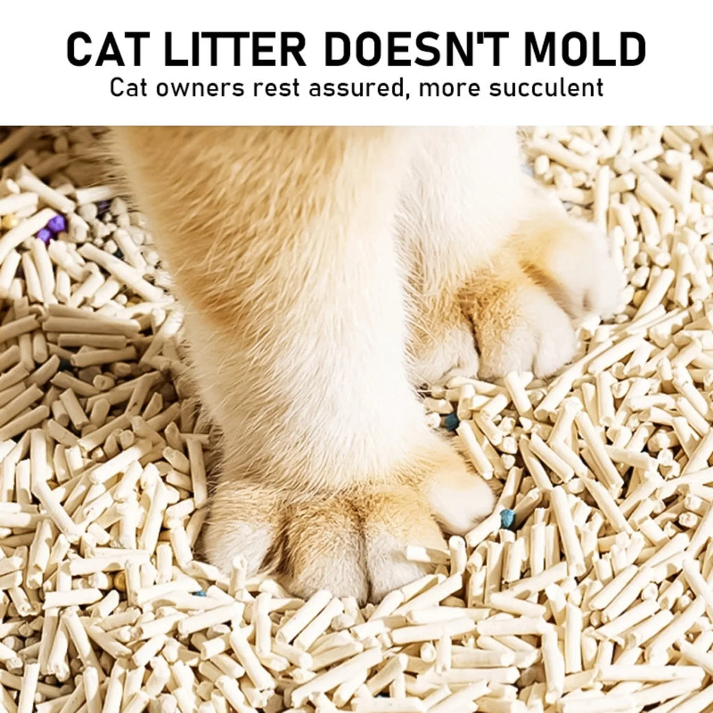 Cat Deodorising Clumping Bio-Enzymatic Bentonite Low Dust Pet Tofu Cat Litter, Home Cat Litter Deodorant Cleaning Pet Products