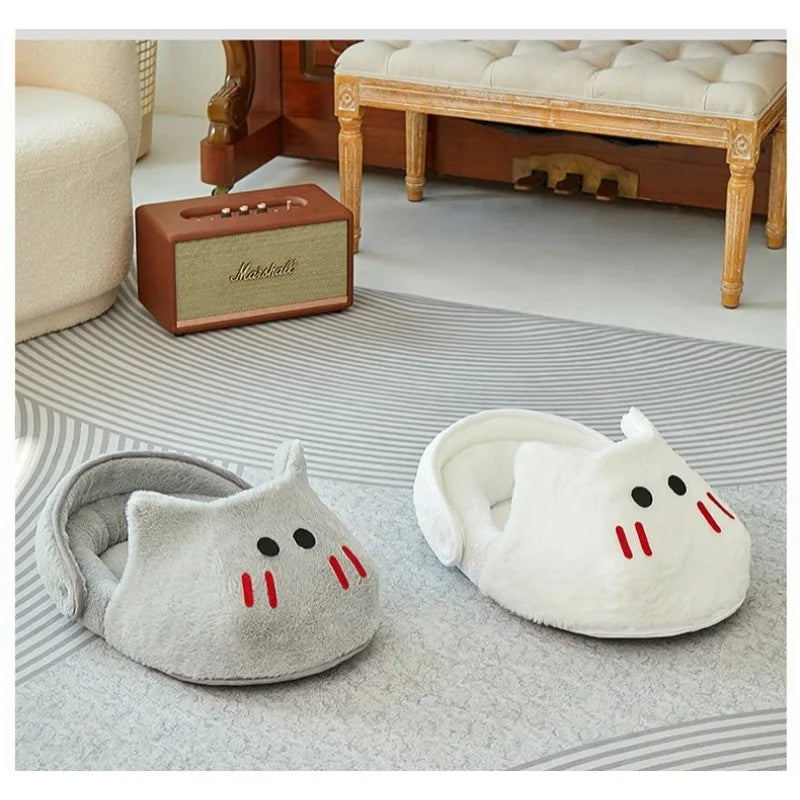 New Semi-enclosed Cat Kennel Winter Warm Slippers Pet Kennel All-season Universal Breathable Non-slip Gray Dog Kennel