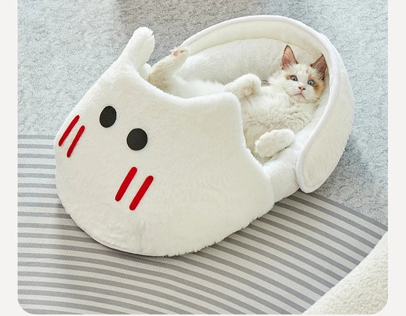 New Semi-enclosed Cat Kennel Winter Warm Slippers Pet Kennel All-season Universal Breathable Non-slip Gray Dog Kennel