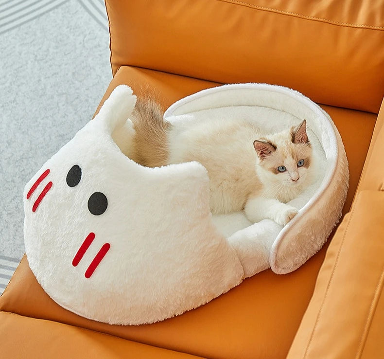 New Semi-enclosed Cat Kennel Winter Warm Slippers Pet Kennel All-season Universal Breathable Non-slip Gray Dog Kennel