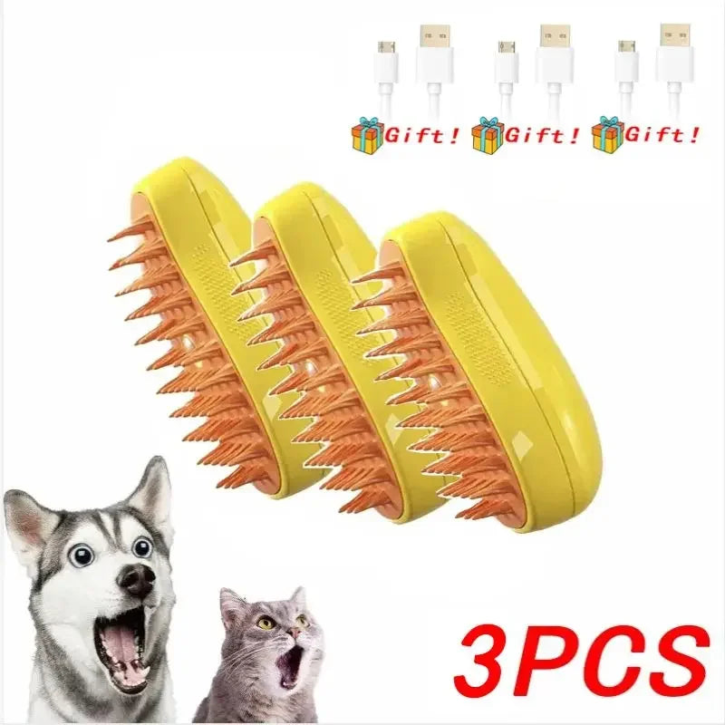 Cat Steam Brush Electric Spray Water Spray Kitten Pet Comb Soft Silicone Depilation Cats Bath Hair Brush Grooming Supplies