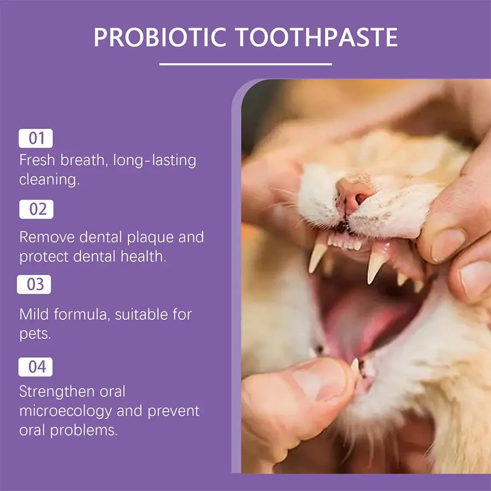 Pet Probiotic Toothpaste For Dogs And Cats Fresh Breath Formula Improve Bad Breath Remove Tartar Reduce Dental Plaque Oral Care