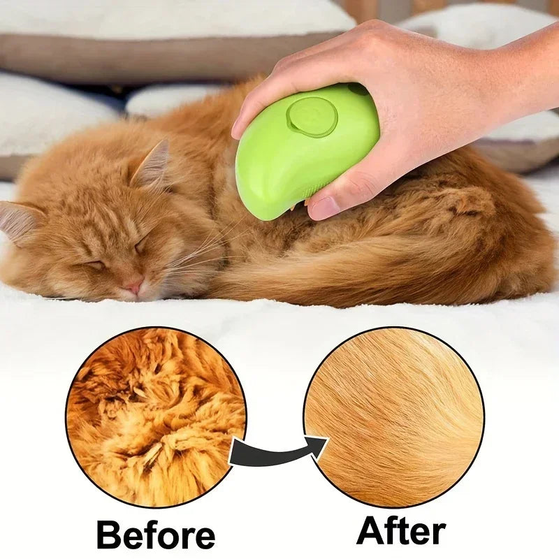 Cat Steam Brush Electric Spray Water Spray Kitten Pet Comb Soft Silicone Depilation Cats Bath Hair Brush Grooming Supplies