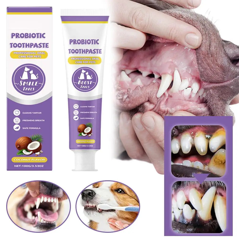 Pet Probiotic Toothpaste For Dogs And Cats Fresh Breath Formula Improve Bad Breath Remove Tartar Reduce Dental Plaque Oral Care