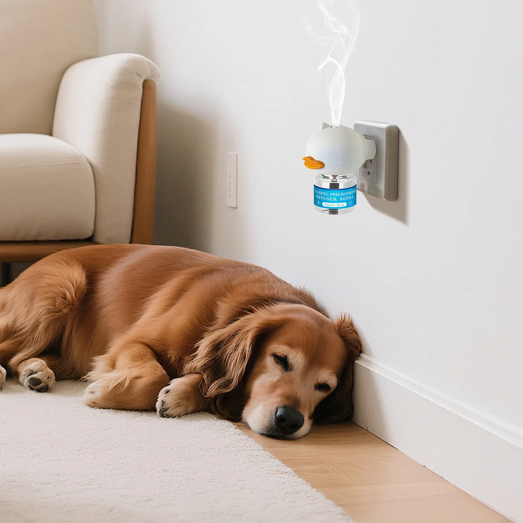 Vet-Approved 3-in-1 Cat Calming Diffuser - Stress Anxiety Relief Reduces Scratching/Barking with 2x48mL Refills & Base