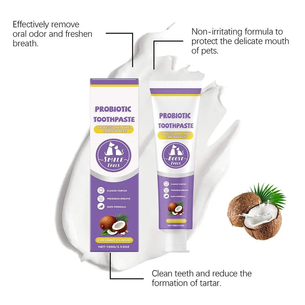 Pet Probiotic Toothpaste For Dogs And Cats Fresh Breath Formula Improve Bad Breath Remove Tartar Reduce Dental Plaque Oral Care