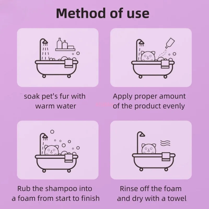 Dog 2-in-1 Shampoo Hypoallergenic Conditioner Moisturise The Hair Lavender Scent Smelly Dog Probiotic Shampoo Pet Clean Supplies